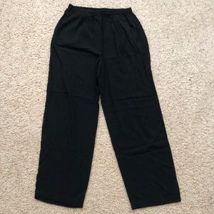 NWOT 100% Silk Black Eileen Fisher Wide Leg Pants